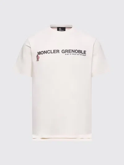 Moncler Logo Crew Neck T Shirt Side Slits In Pink
