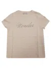 Moncler T Shirt Mm Logo Strass In Pink