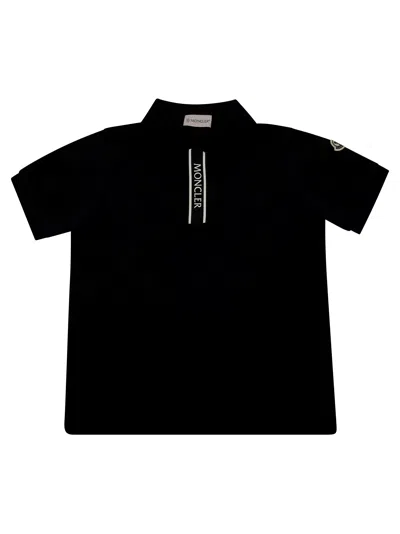 Moncler T Shirt Mm Logo Verticale In Blue