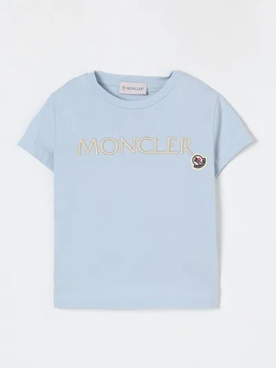 Moncler T-shirt  Kids Color Turquoise In Blue