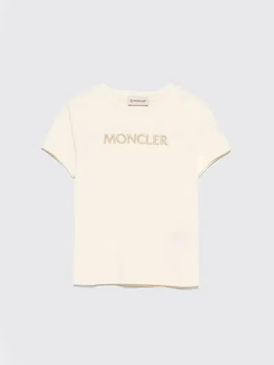 Moncler Kids' T-shirt In Cotone Con Logo  In Neutral