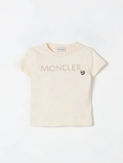 Moncler T-shirt  Kids Color Yellow Cream In White