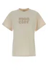 Moncler White Logo-embroidered T-shirt In Multi