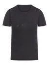 Moncler T-shirt With Applied Rhinestones In Negro