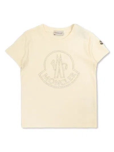 Moncler Kids' T-shirt In Nude & Neutrals