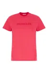 Moncler Crew Neck Short Sleeves Cotton T-shirt In Purple