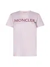 Moncler Logo-embroidered Cotton T-shirt In Rosa