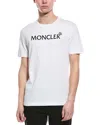 Moncler Mens White Flocked-logo Badge Short-sleeve Cotton-jersey T-shirt In White