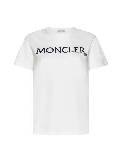 Moncler Ss T-shirt In Bianco