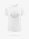 Moncler Women White Cotton Rhinestone Logo T-shirt In White