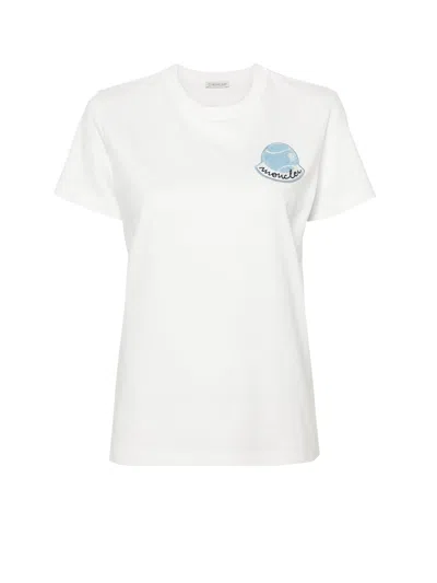 Moncler T-shirt In White Multi