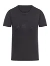 Moncler T-shirt With Applied Rhinestones In Black