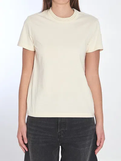 Moncler Crochet Accent Cotton T-shirt White