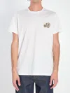 Moncler T-shirt With Double Logo Patches In White