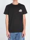 Moncler Double Logo Patch Cotton T-shirt Clothing In Black