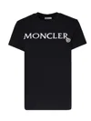 Moncler Logo Embroidered Crewneck T-shirt In Black