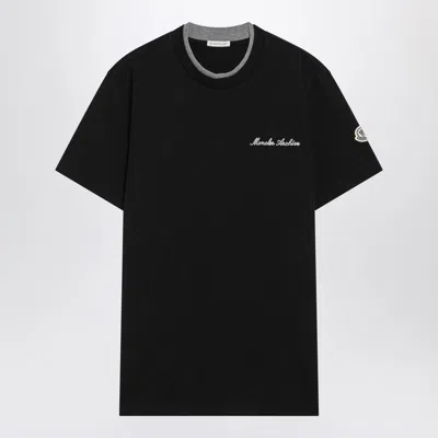 Moncler T-shirt With Embroidered Logo In Multi