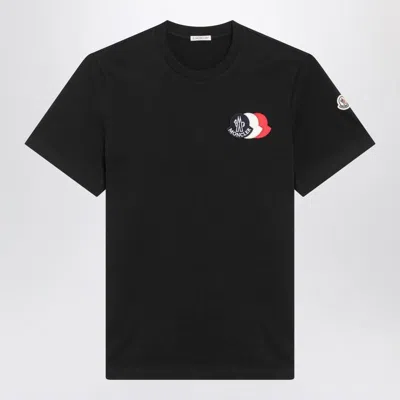MONCLER MONCLER T-SHIRT WITH EMBROIDERED TRICOLOR LOGO