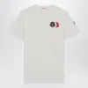 Moncler T-shirt With Embroidered Tricolor Logo In White