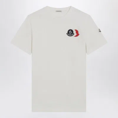 MONCLER MONCLER T-SHIRT WITH EMBROIDERED TRICOLOR LOGO