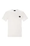 Moncler Men T-shirt With Faded Logo Motif In Cotton In White