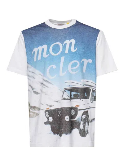 MONCLER T-SHIRT WITH FRONT PRINT