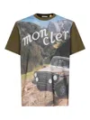 Moncler Turquoise Short Sleeve Tee Featuring Iconic Mercedes-benz Print In Green