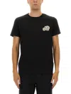 Moncler Crewneck T Shirt Featuring Multiple Patches In Black