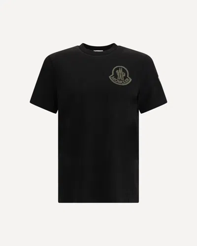 Moncler Logo Cotton T-shirt In Black