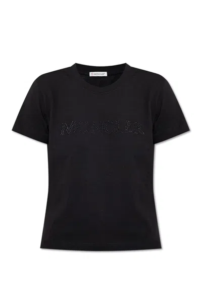 Moncler T-shirt With Logo In Black