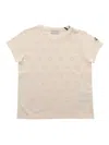 Moncler T-shirt With Logo In Cream
