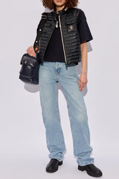Moncler T-shirt With Logo In Navy Blue