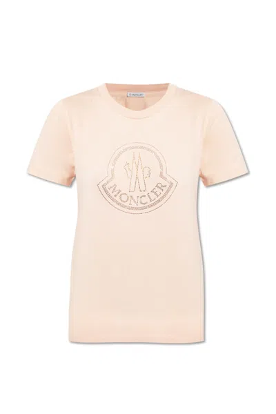 Moncler T-shirt With Logo In Pink