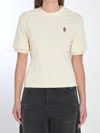 Moncler Grenoble Women Patch With Logo T-shirt In Beige