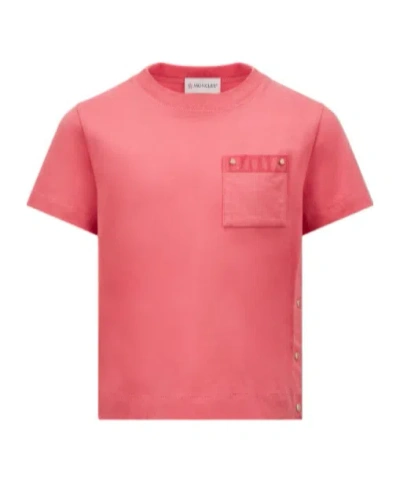 Moncler T-shirt With Pocket In Red