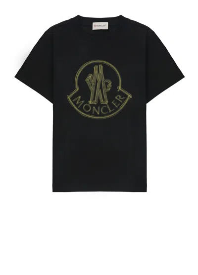 Moncler Kids' T-shirt With Print In Black