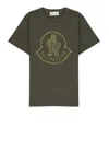 Moncler T-shirt With Print In Brown