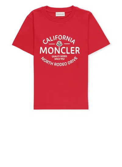 Moncler Kids' T-shirt With Print In Red