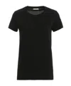 Moncler Biologic Cotton T-shirt With Embroidered Logo In Black