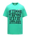 Moncler T-shirt With Round Neck And Short Sleeves In Green
