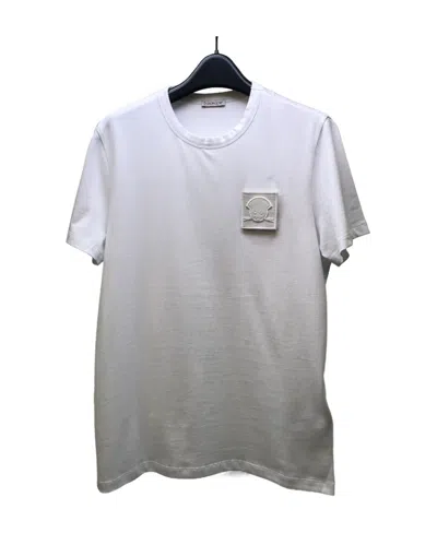 Moncler T-shirt With Round Neck And Short Sleeves In White