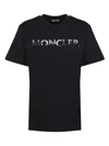 Moncler Sequin-embellished Cotton T-shirt In Black