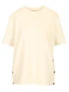 Moncler T-shirt With Side Buttons In Brown
