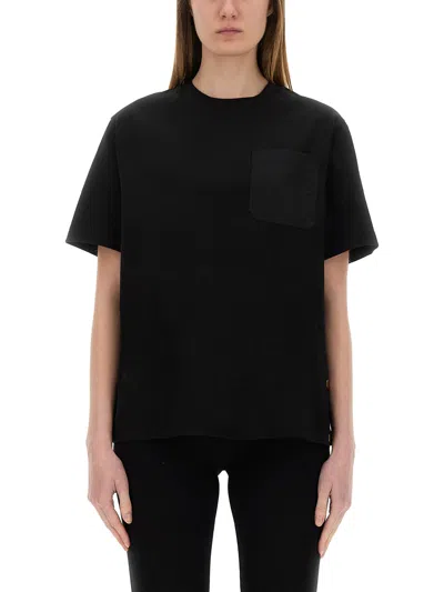 Moncler T-shirt With Side Buttons In Black