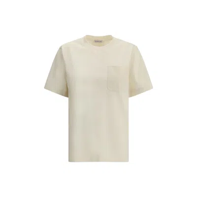 Moncler T-shirt With Side Slits In Beige