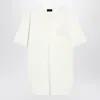 Moncler White Cotton T-shirt With Three-dimensional Logo In White