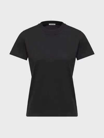 Moncler Cotton Ribbed Crewneck Short-sleeve T-shirt In Black