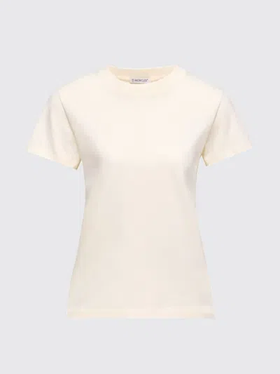 Moncler Embroidered Logo Cotton T-shirt In White