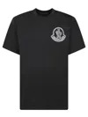 Moncler Cotton Jersey Logo Patch T-shirt In Black