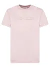 Moncler Nude Cotton T-shirt With Embroidered Logo